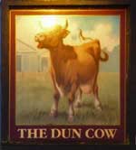 The pub sign. Dun Cow, Shrewsbury, Shropshire
