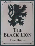 The pub sign. The Black Lion, Leighton Buzzard, Bedfordshire