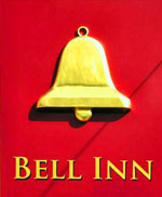 The pub sign. Bell Inn, Shepherdswell, Kent