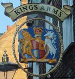 The pub sign. Kings Arms, Greenwich, Greater London