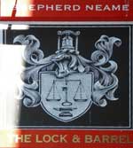 The pub sign. The Lock & Barrel, Frinton-on-Sea, Essex