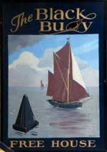 The pub sign. The Black Buoy, Wivenhoe, Essex