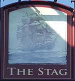 The pub sign. The Stag, Walmer, Kent