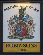The pub sign. Pembroke House, Tenbury Wells, Worcestershire