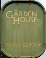 The pub sign. The Garden House, Norwich, Norfolk