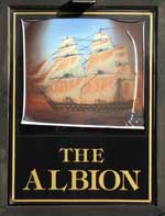 The pub sign. The Albion, Ware, Hertfordshire