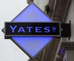 The pub sign. Yates's, Hastings, East Sussex