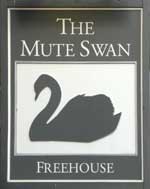 The pub sign. Mute Swan, Hampton Court, Greater London