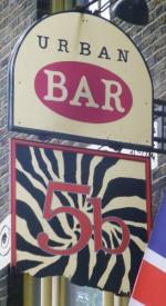 The pub sign. 5b Urban Bar, Limehouse, Greater London