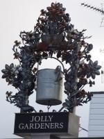 The pub sign. Jolly Gardeners, Putney, Greater London