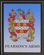 The pub sign. Pearson's Arms, Whitstable, Kent