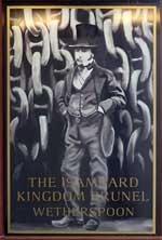 The pub sign. The Isambard Kingdom Brunel, Portsmouth, Hampshire