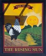 The pub sign. Rising Sun, Frampton Cotterell, Gloucestershire