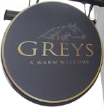 The pub sign. The Greys, Brighton, East Sussex
