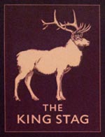 The pub sign. The King Stag, Bushey, Hertfordshire