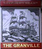 The pub sign. The Granville, Lower Hardres, Kent