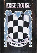 The pub sign. The Chequers, Challock, Kent
