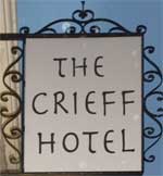 The pub sign. The Crieff Hotel, Crieff, Perthshire and Kinross