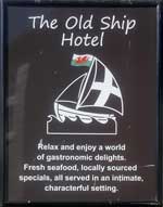 The pub sign. The Old Ship Hotel, Padstow, Cornwall