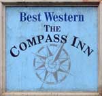 The pub sign. Compass Inn, Tomarton, Gloucestershire