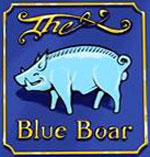 The pub sign. The Blue Boar, Leicester, Leicestershire