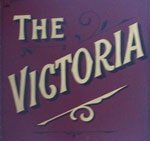 The pub sign. The Victoria, Bow, Greater London
