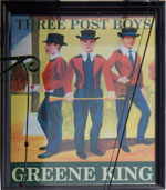 The pub sign. Three Post Boys, Wrotham, Kent