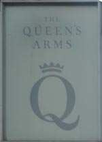 The pub sign. The Queen's Arms, South Kensington, Greater London