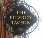 The pub sign. Fitzroy Tavern, Fitzrovia, Central London