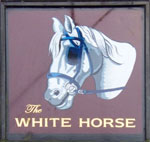 The pub sign. The White Horse, Hedgerley, Buckinghamshire