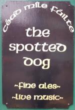 The pub sign. The Spotted Dog, Digbeth, Birmingham, West Midlands