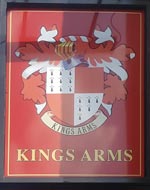 The pub sign. Kings Arms, Cheltenham, Gloucestershire