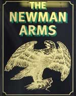 The pub sign. The Newman Arms, Fitzrovia, Central London
