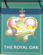 The pub sign. The Royal Oak, Tilehurst, Berkshire