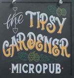 The pub sign. The Tipsy Gardener, Shepherdswell, Kent