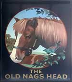 The pub sign. The Old Nags Head, Monmouth, Gwent