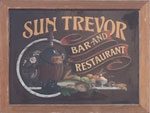 The pub sign. Sun Trevor, Llangollen, Denbighshire