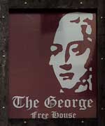 The pub sign. The George (formerly The Barrow House, The George Inn), Egerton, Kent