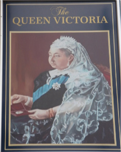 The pub sign. The Queen Victoria, Leicester, Leicestershire