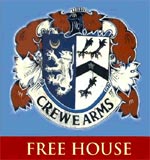 The pub sign. The Crewe Arms, Hinton-in-the-Hedges, Northamptonshire