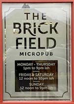 The pub sign. The Brickfield Micropub, Swalecliffe, Kent
