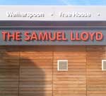 The pub sign. The Samuel Lloyd, Corby, Northamptonshire