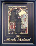 The pub sign. The Monks' Retreat, Reading, Berkshire