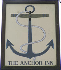 The pub sign. The Anchor Inn, Littlebourne, Kent