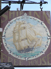 The pub sign. Ship Inn, Deal, Kent