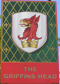 The pub sign. The Griffins Head, Chillenden, Kent