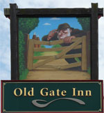 The pub sign. Old Gate Inn, Canterbury, Kent