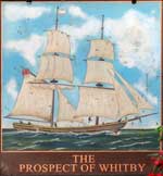 The pub sign. The Prospect of Whitby, Wapping, Greater London