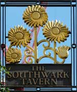 The pub sign. The Southwark Tavern, Southwark, Central London
