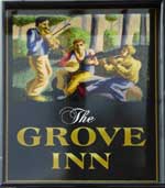 The pub sign. Grove Inn, Leeds, West Yorkshire
